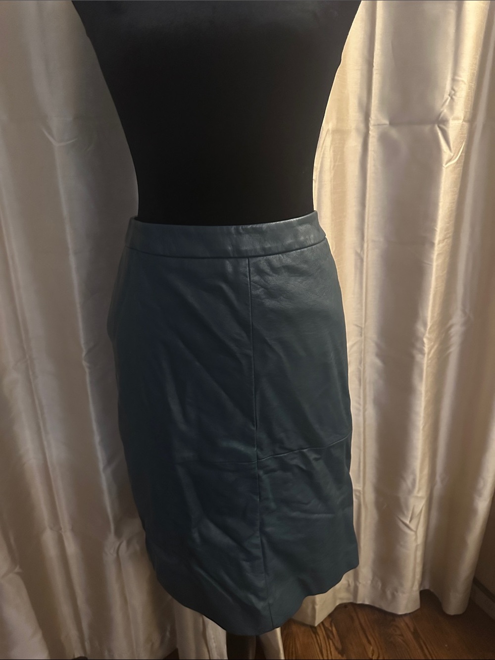The Limited Teal Leather Pencil Skirt